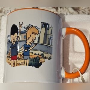 Beavis and Butt-Head Cartoon Mug with Orange Handle